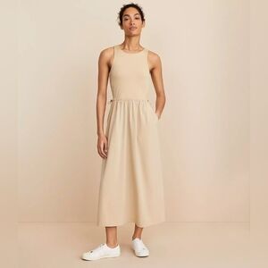 Lou & Grey Sleeveless Tan Maxi Dress